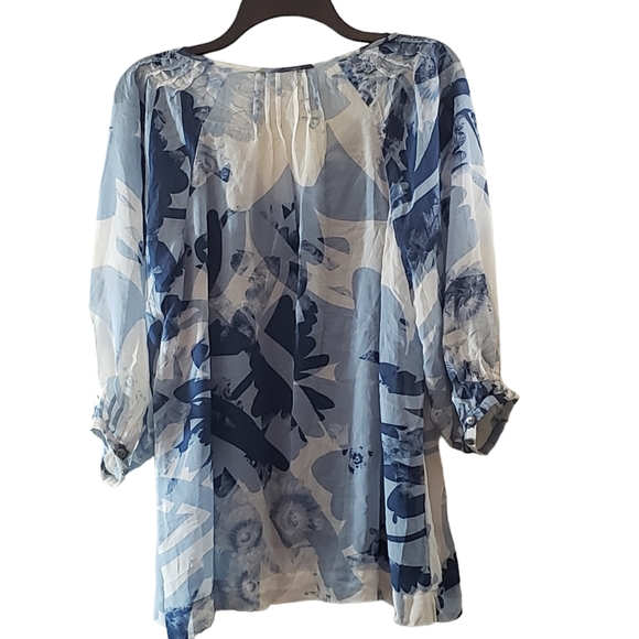 Banana Republic 100% Silk Abstract FloraPrint Tunic Top & Cami adjustable straps - Picture 4 of 13